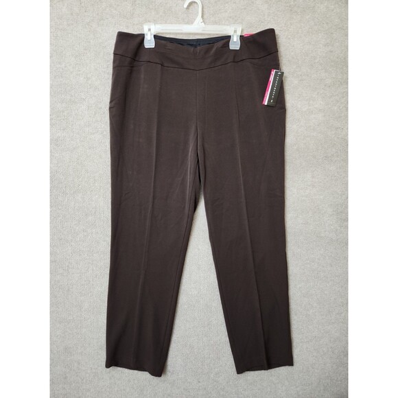Investments Pants - INVESTMENTS Park Ave Fit Dress Pants Womens 18W Brown Secret Support Pull On NEW